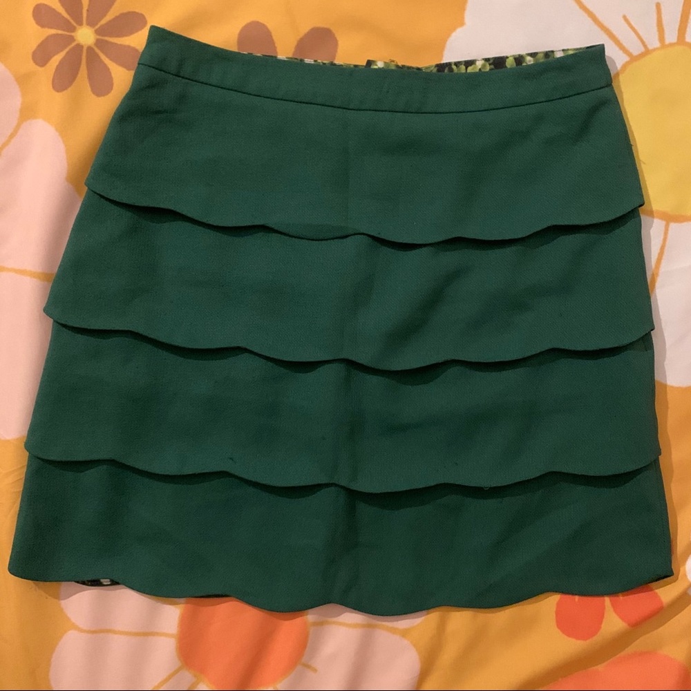 Green Layered Fitted Skirt 🐊